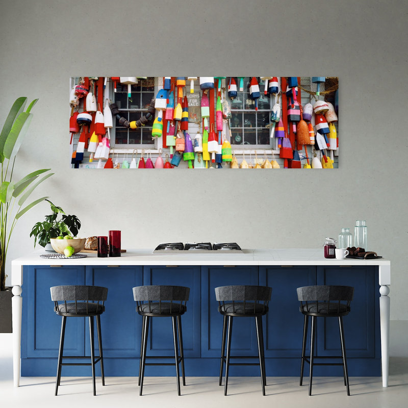 Storefront, Newcastle, Maine, États-Unis, homard, art mural contemporain, 20" H x 60" W