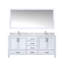 Meuble-lavabo double blanc l 72 po x P 22 po, comptoir en marbre de Carrare, ensemble de robinet et miroir de 28 po