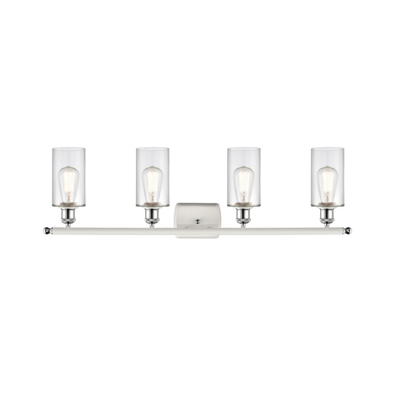 Éclairage de salle de bain à intensité variable à 4 lumières Mallette, Ampoule incandescente rétro de 60 watts, Transparent
