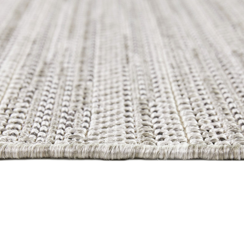 Tapis intérieur / extérieur crème / gris Barnard, Rectangle 7 pi 10 po x 10 pi