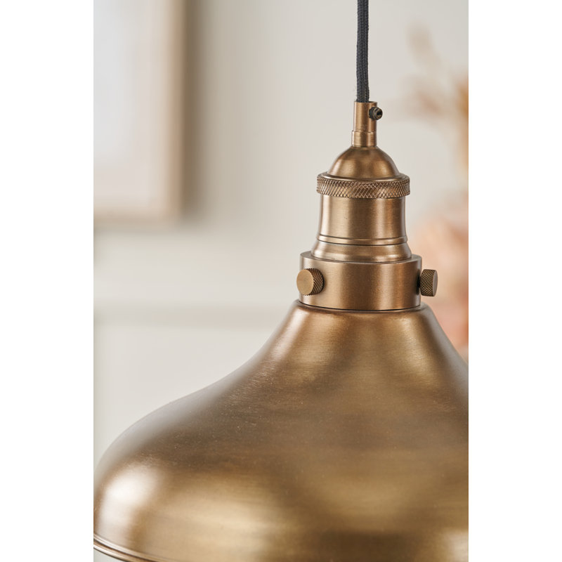 1 - Light Bowl Pendant, Antique Brass