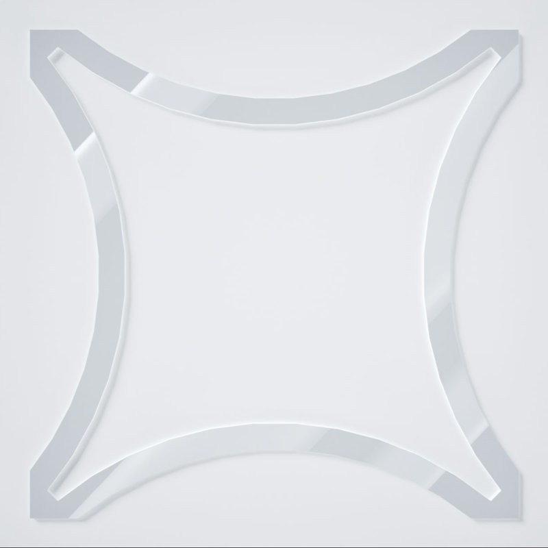 Panneaux muraux décoratifs en acrylique à motif de murets, l 15 3/8 po x H 15 3/8 po x T 1/8 po, blanc, Blanc