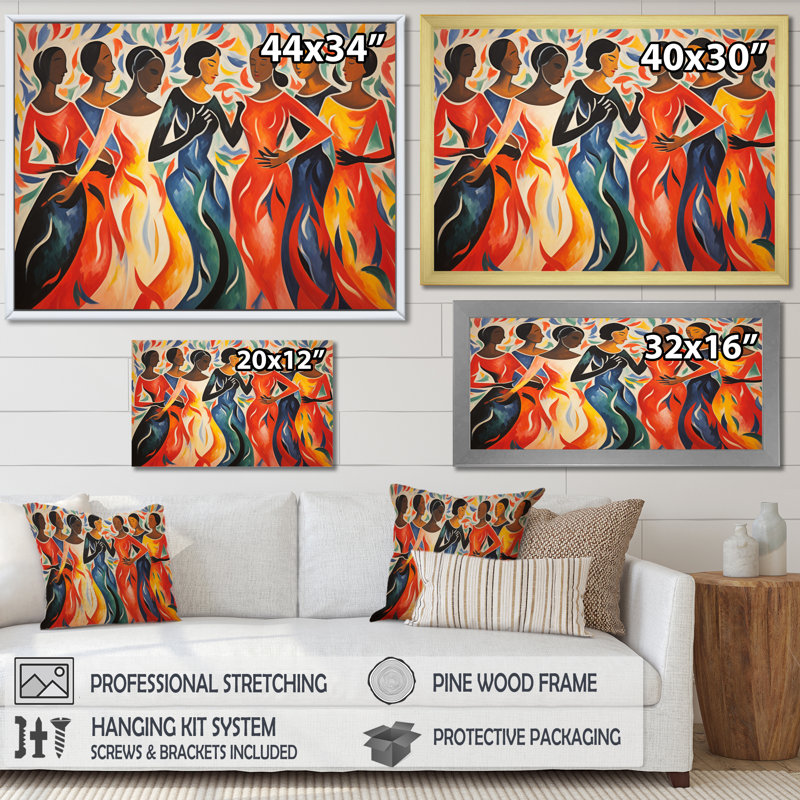 «Master Dance The Dance» par Henri I sur toile, Cadre photo argenté, H 30 po x l 40 po x P 1,5 po