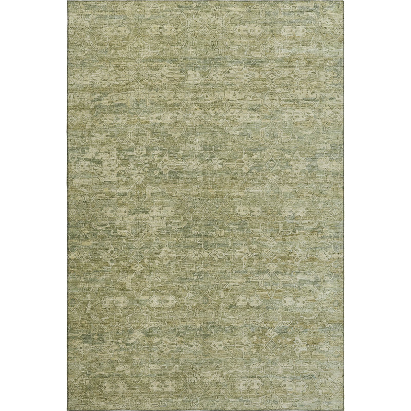 Premium Machine Washable Mayfield AMF2324 Ikat Rug, 3' x 5', Sage