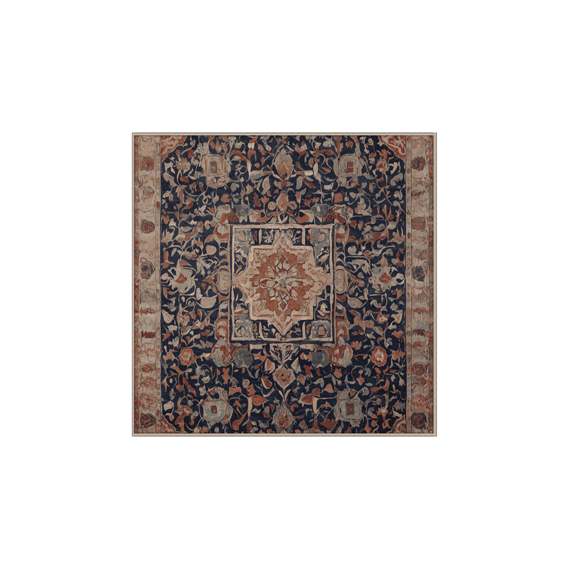 Machine Washable Brown Area Rug, Square 6'