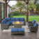 Ingvald 8- Person Outdoor PE Wicker Patio Conversation Set with Fire Pit, Ottomans and Cushions