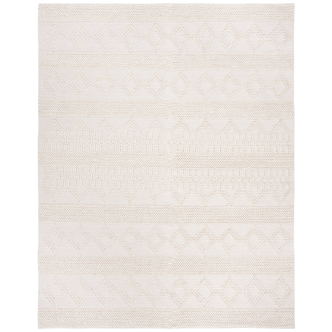 Natura Hand Woven Wool/Cotton Geometric Rug in Ivory Safavieh Rug 