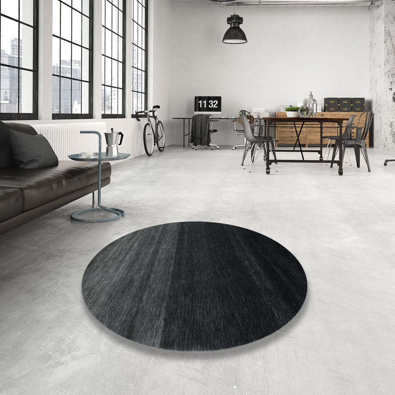Tapis noir / gris Tamoa, Rond 8 pi