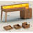 Alvonia 59'' Computer Desk Electric Gaming Desk With Drawers And Led Lights-377873084