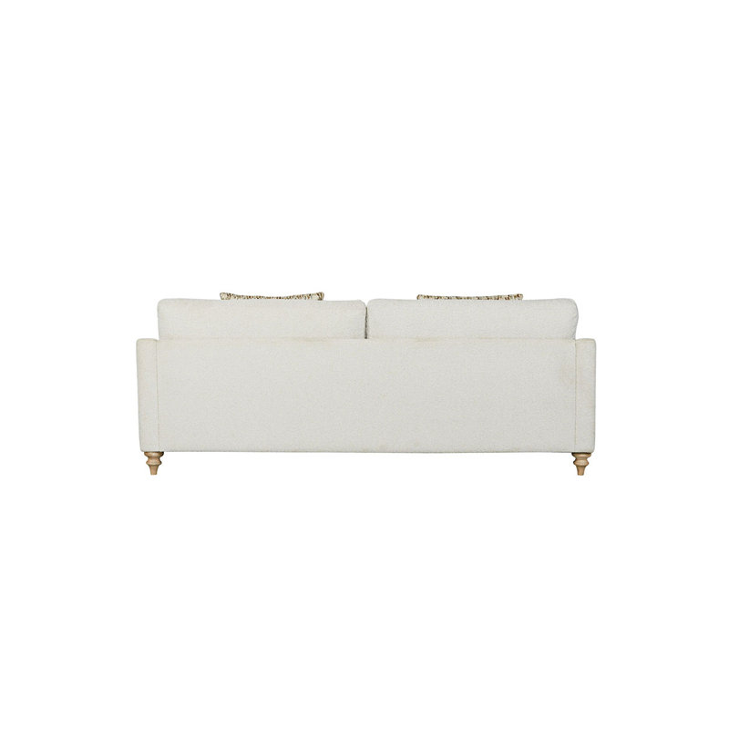 Haley Upholstered Sofa with Pillows, White