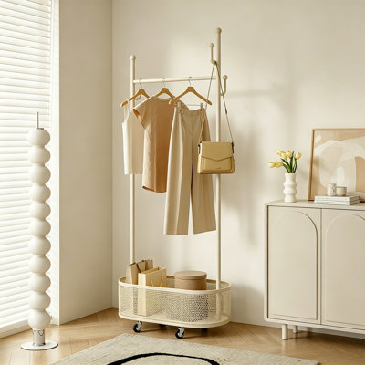 Cream Style Entryway Coat Rack