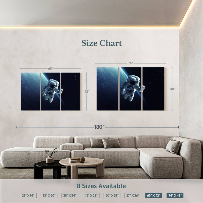 Oberle Astronaut Floating In Space, 42" H x 65" W