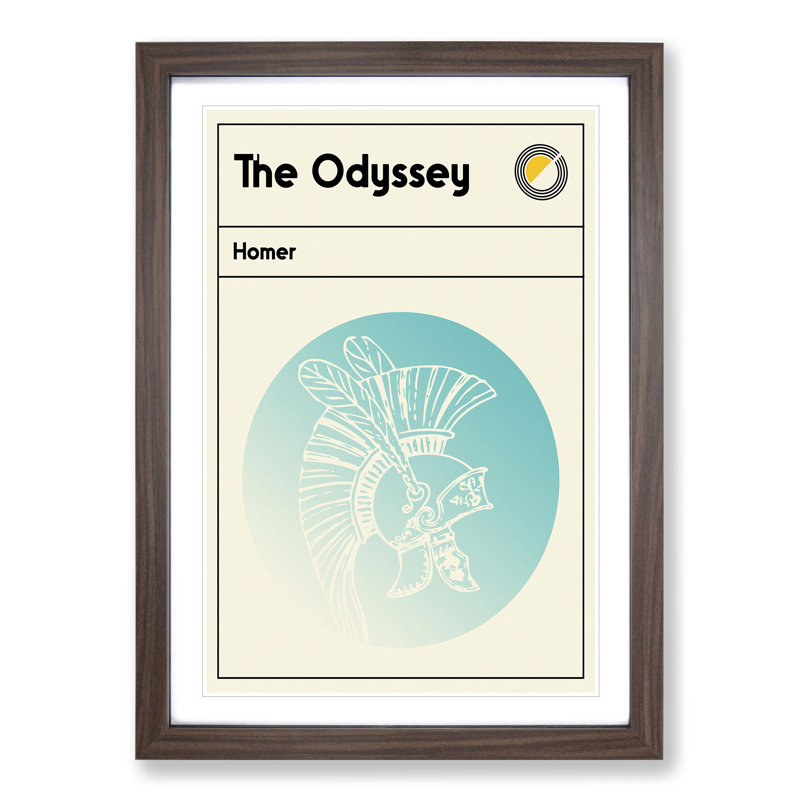 Book Cover the Odyssey Homer - Picture Frame Graphic Art, 65cm H x 48cm W x 2cm D, Walnut