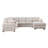 Upholstered Corner Sectional With Pull Out Loveseat And Storaged Chaise-1704753376