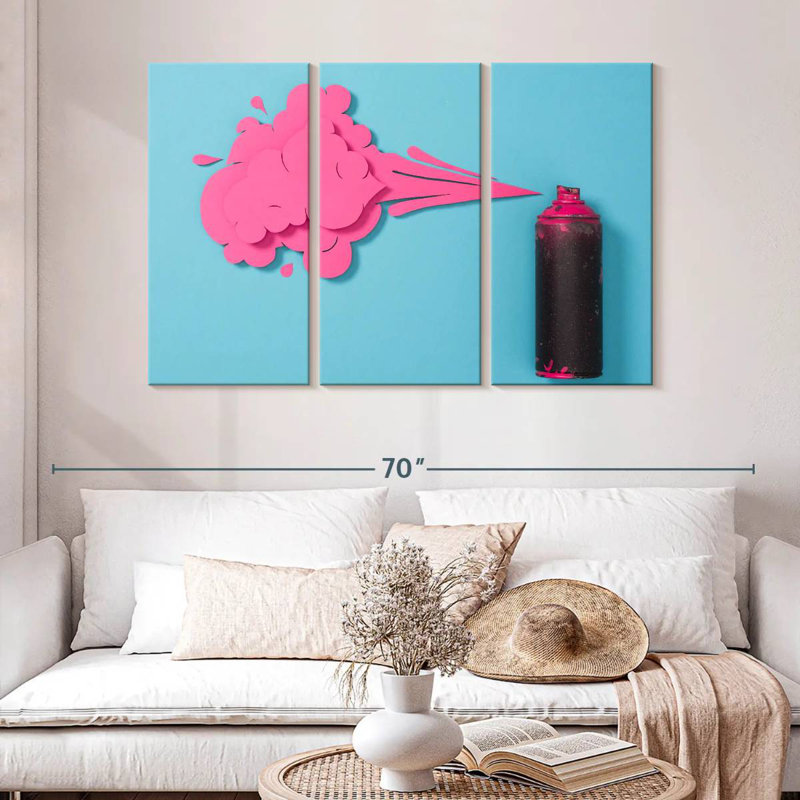 Senne Creative Pink Spray Paint, 32" H x 50" W