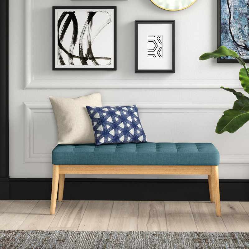 Banc rembourré Babbs, Bleu sarcelle foncé