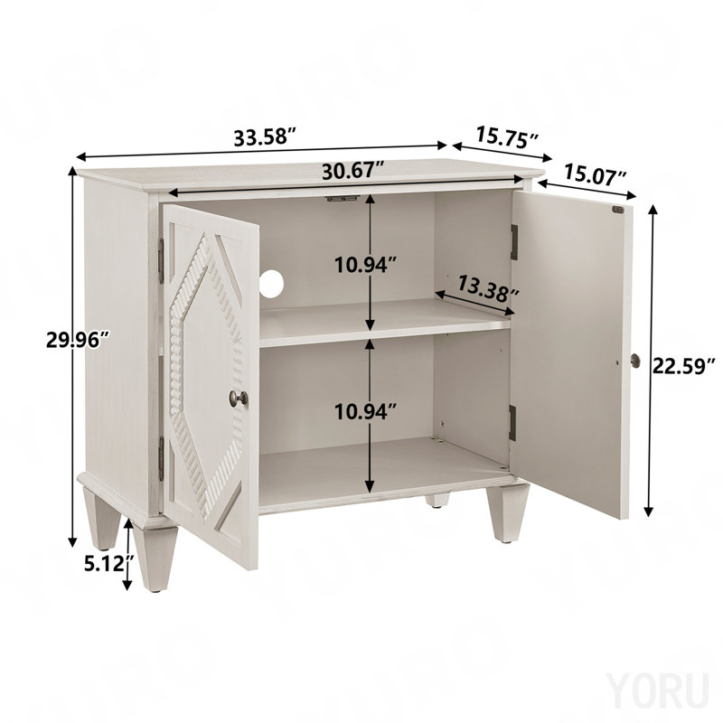 Buffet rétro 33,6 "/ crédence symétrique géométrique - Standard
