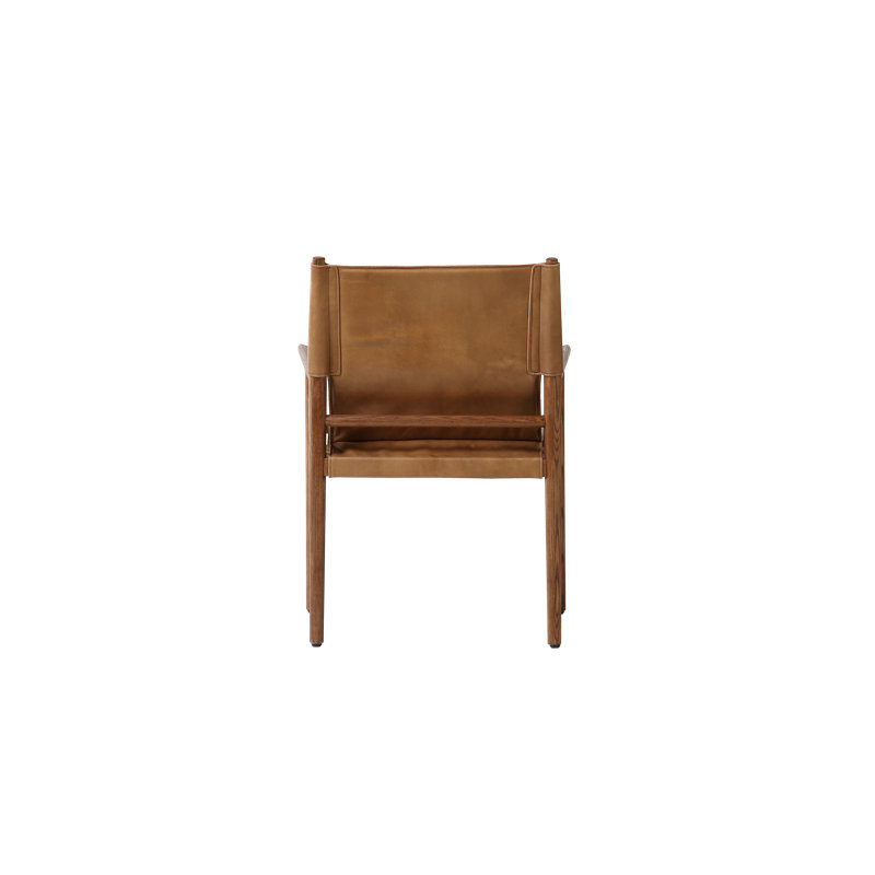 Remy Leather Arm Chair, Tan Genuine Leather