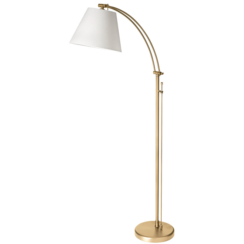 Lampe sur pied arquée 61 po Naiya, Laiton vieilli