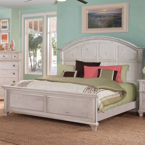 Stratton Standard Bed, King, Antique Cobblestone White