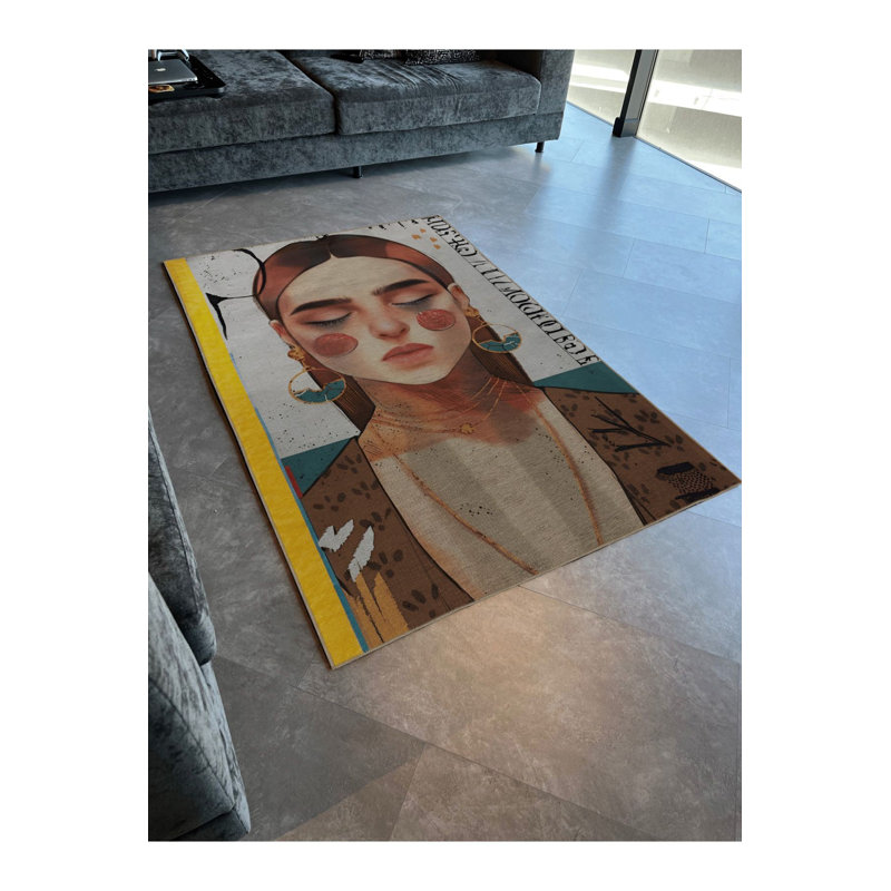 Tapis décoratif lavable à la machine multicolore, Tapis de couloir 3 pi 3 po x 9 pi 10 po
