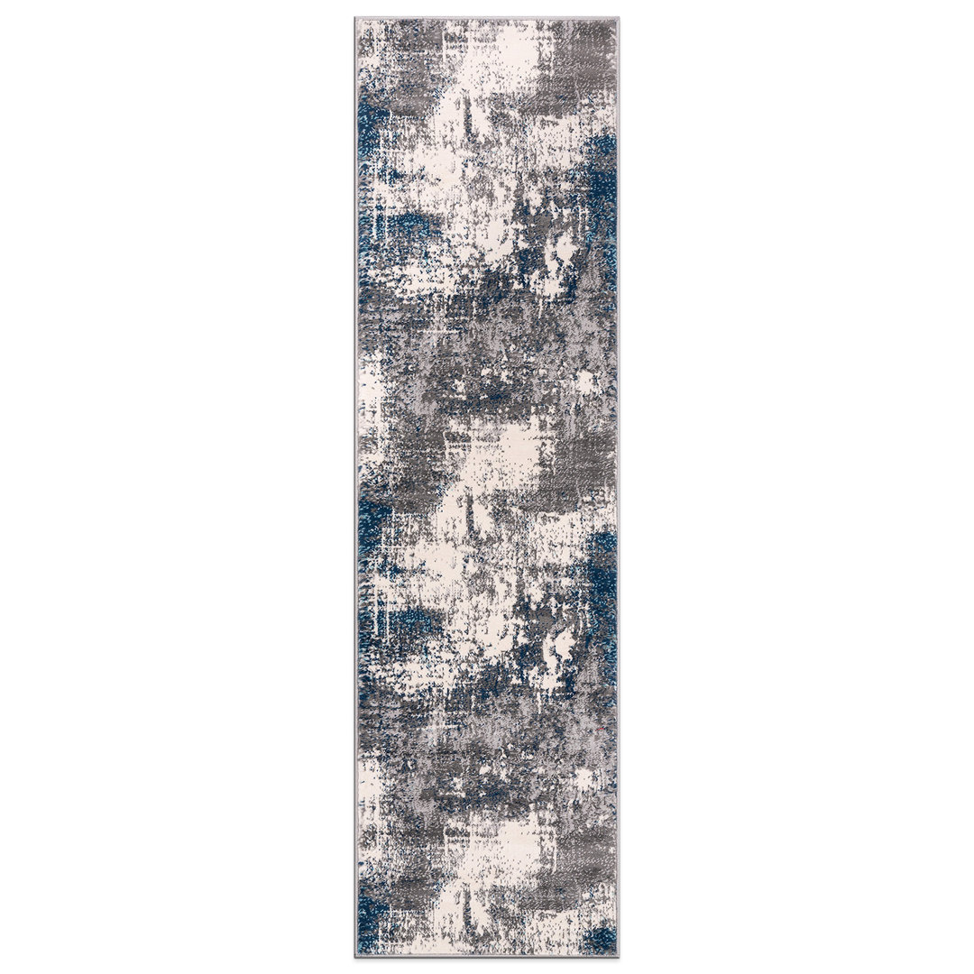 Pownal Abstract Performance Blue/Ivory/Gray Rug 17 Stories Rug 