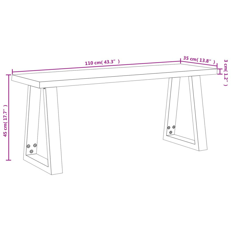 Ovando Bench, 110 cm