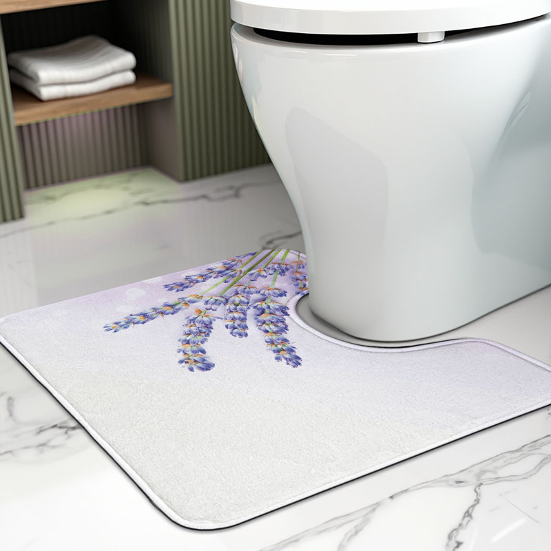 Tapis de salle de bain en U lavande 20 po Lavande Lilas vert