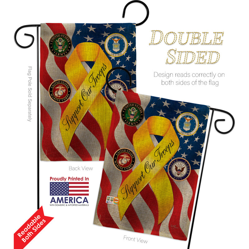 Double Sided 18.5'' H x 13'' W Burlap Flag Set