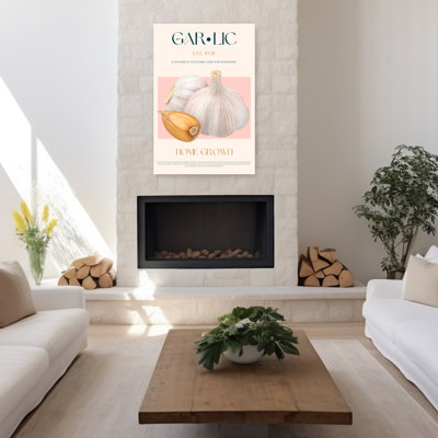 «Fresh Home Grown Garlin Organic Rustic Abstract Plant Architecture», art mural