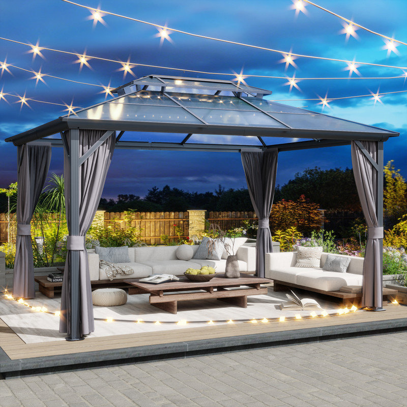 Pavillon de jardin en aluminium avec structure durable