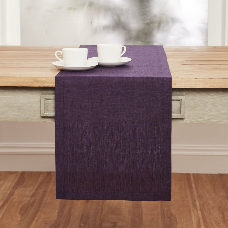 100% Pure Linen Table Runner - Athena, 108" x 14", Grape
