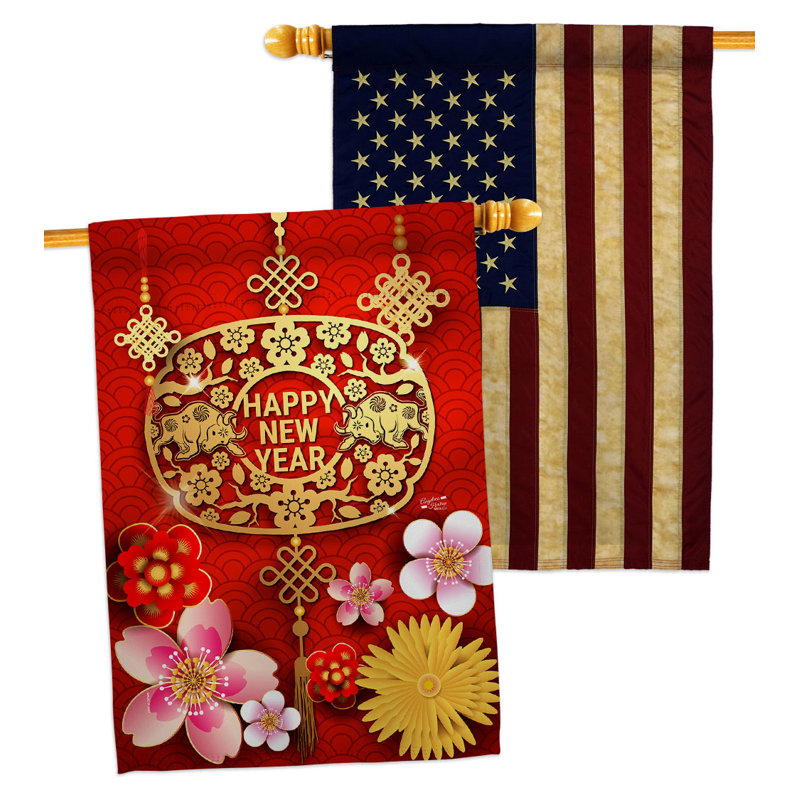 Drapeau de maison à 2 côtés en polyester / mélange de polyester 40 x 28 po