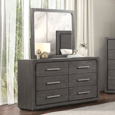 Commode 6 tiroirs avec miroir Henry