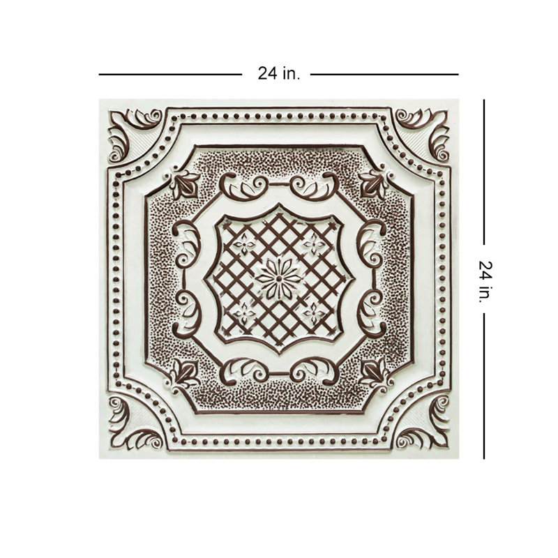 Antique Mocha PVC 24" x 24" Decorative Ceiling Tile