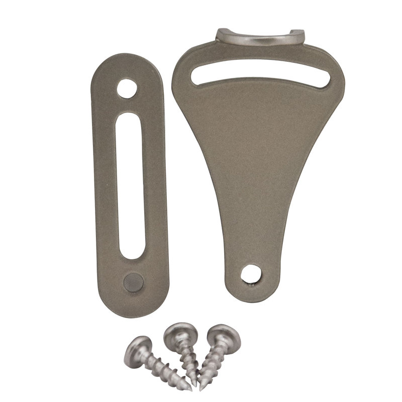 Loquet de porte de grange avec gâche, Nickel satiné