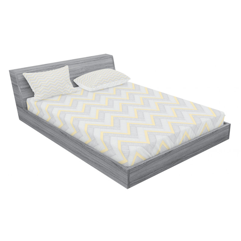Microfiber Chevron Sheet Set, Full/Double Sheet Set with Fitted Sheet, Gray Chevron