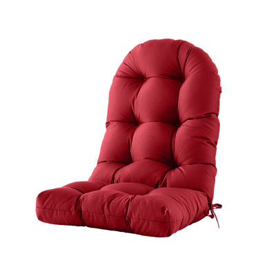 Coussin de siège haut dossier - Coussin de chaise Adirondack extérieur imperméable pour meubles de patio avec attache, couleur vibrante, rembourrage élastique de qualité supérieure, utilisation multi-scénario, bourgogne