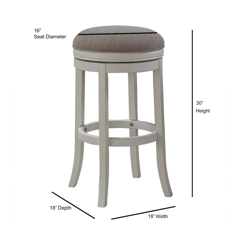 Katherine Swivel Bar Stool, Bar Stool (30" Seat Height), Oatmeal Polyester