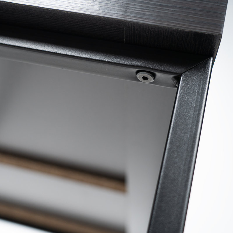 Malasha Metal Base Writing Desk, Black, Black