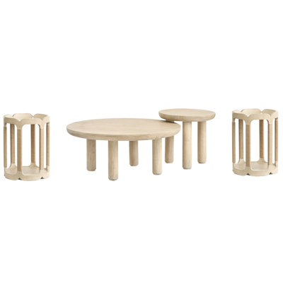 Regulski Nesting Caster Cocktail Table With 2 Drum Table