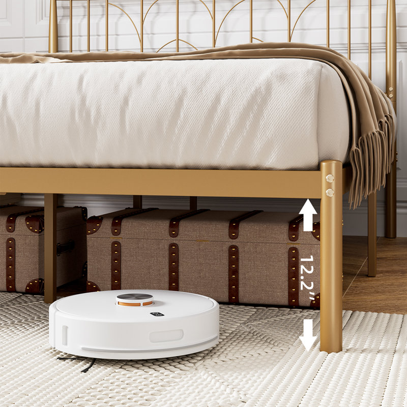 Cahilly Metal Slat Bed, Queen, Gold