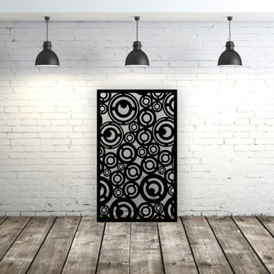 Space Moon Aluminum Laser-Cut Privacy Screen Panel  – Powder-Coated Outdoor Metal Wall Art, Decorative Garden Fence Privacy Divider