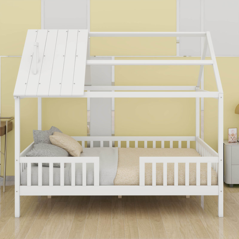 Lit en bois avec clôture, aucun sommier requis, double