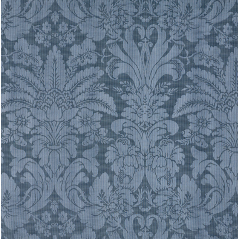 Colette Linen/Silk Damask Fabric, Indigo