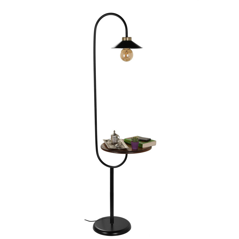 Brentley 160cm Black Tray Table Floor Lamp