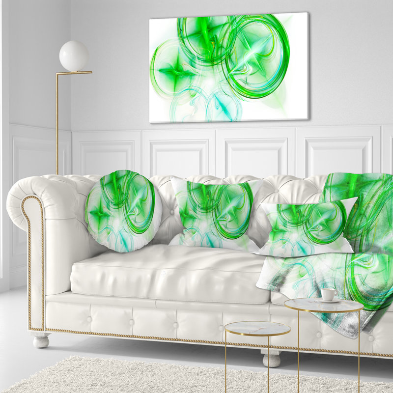 Bureau Fractal - Coussin imprimé abstrait, blanc