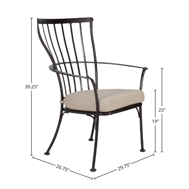 Monterra Outdoor Dining Chair, Carbon Black, Harris Stone