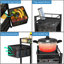 Support de rangement rotatif pour cuisine avec roulettes verrouillables et panier amovible en acier inoxydable, support de rangement pour fruits et légumes pour la cuisine, la salle de bain ou la chambre à coucher (noir, 5 niveaux)