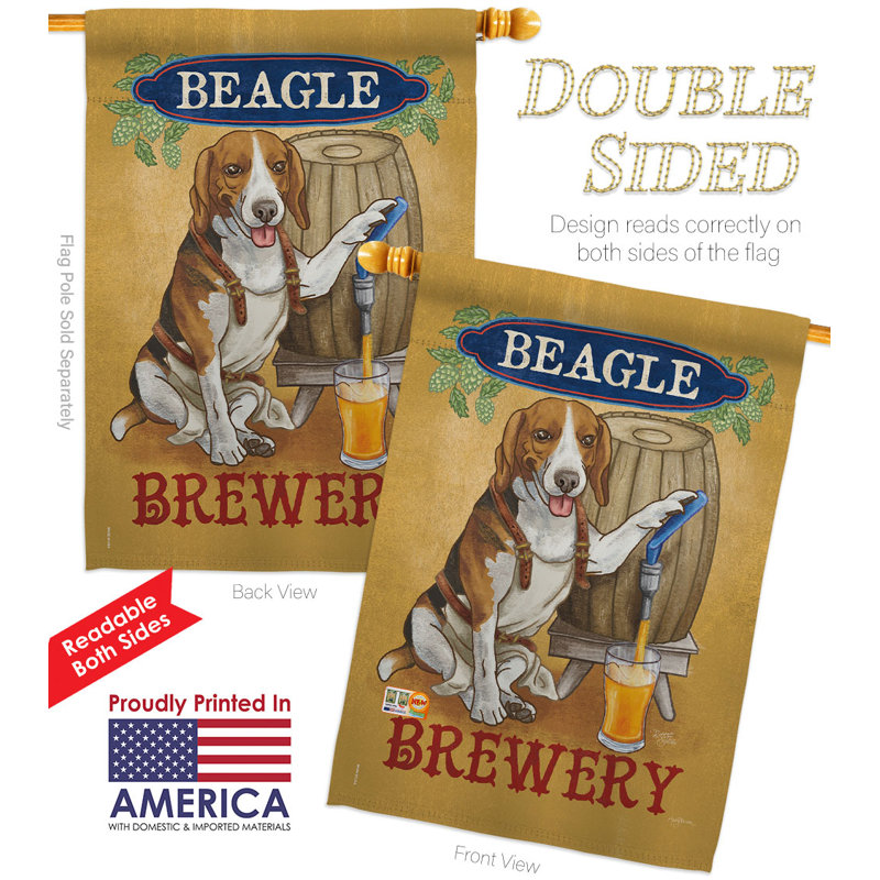 Drapeau de maison en polyester à 2 côtés Beagle Brewery